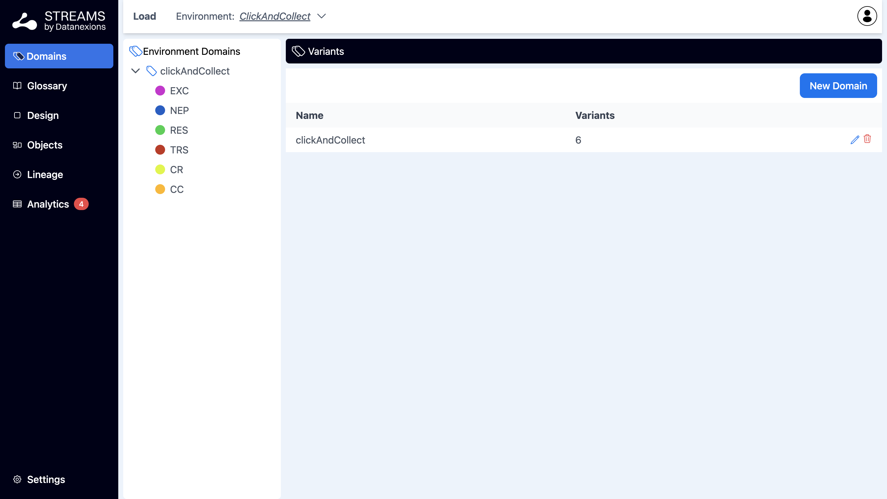 Domains – écran 1